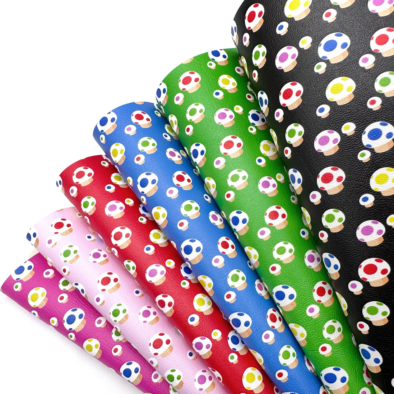 Rainbow Mushrooms Premium Lux Faux Leather Core collection- 6 Colours - Eliza Henri