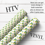 PINK & LEMON STRIPES PATTERNED HTV & SELF ADHESIVE VINYL