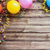 Party Balloons Wooden Effect Canvas Photography Background - Eliza Henri
