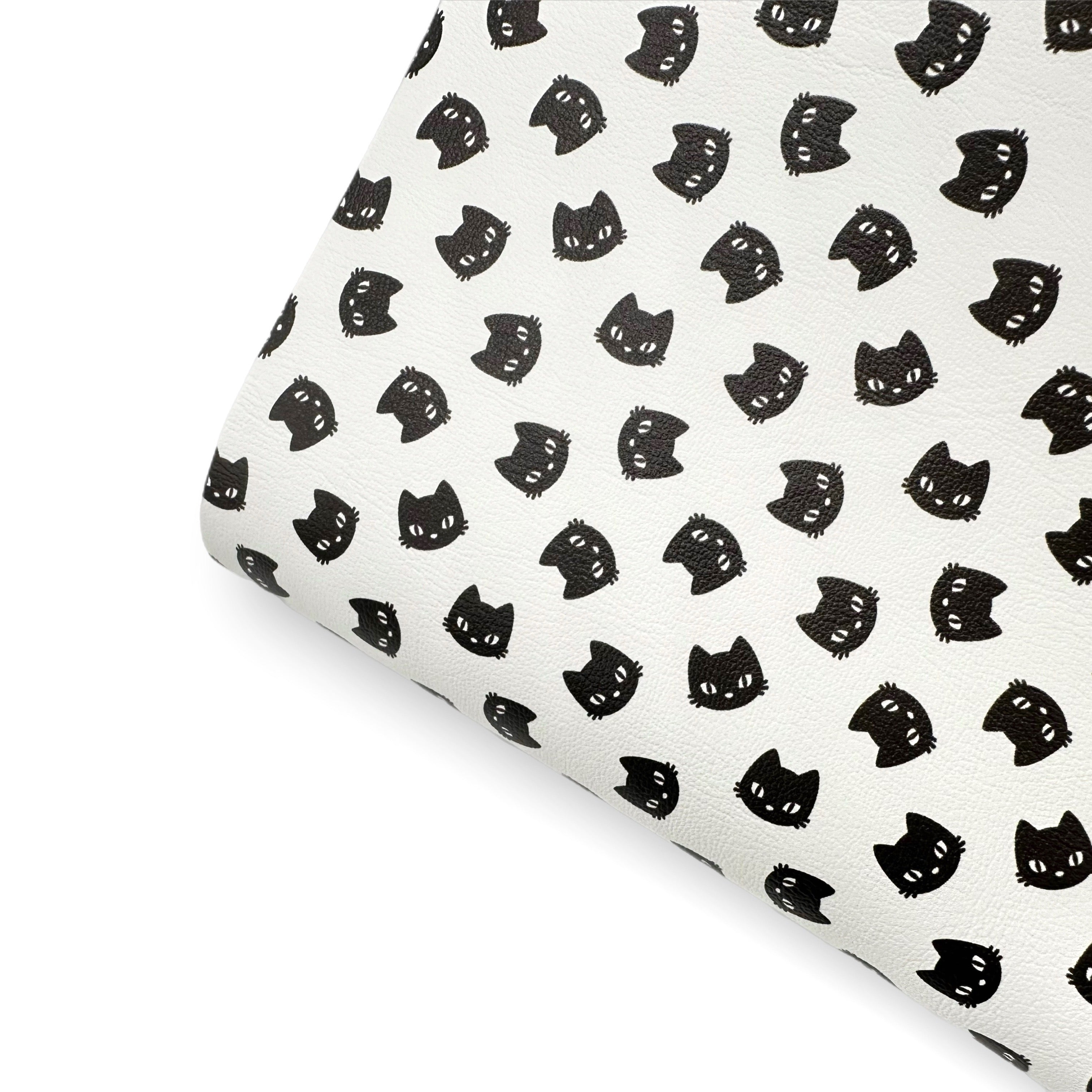 Black Cats Premium Faux Leather Fabric - Eliza Henri