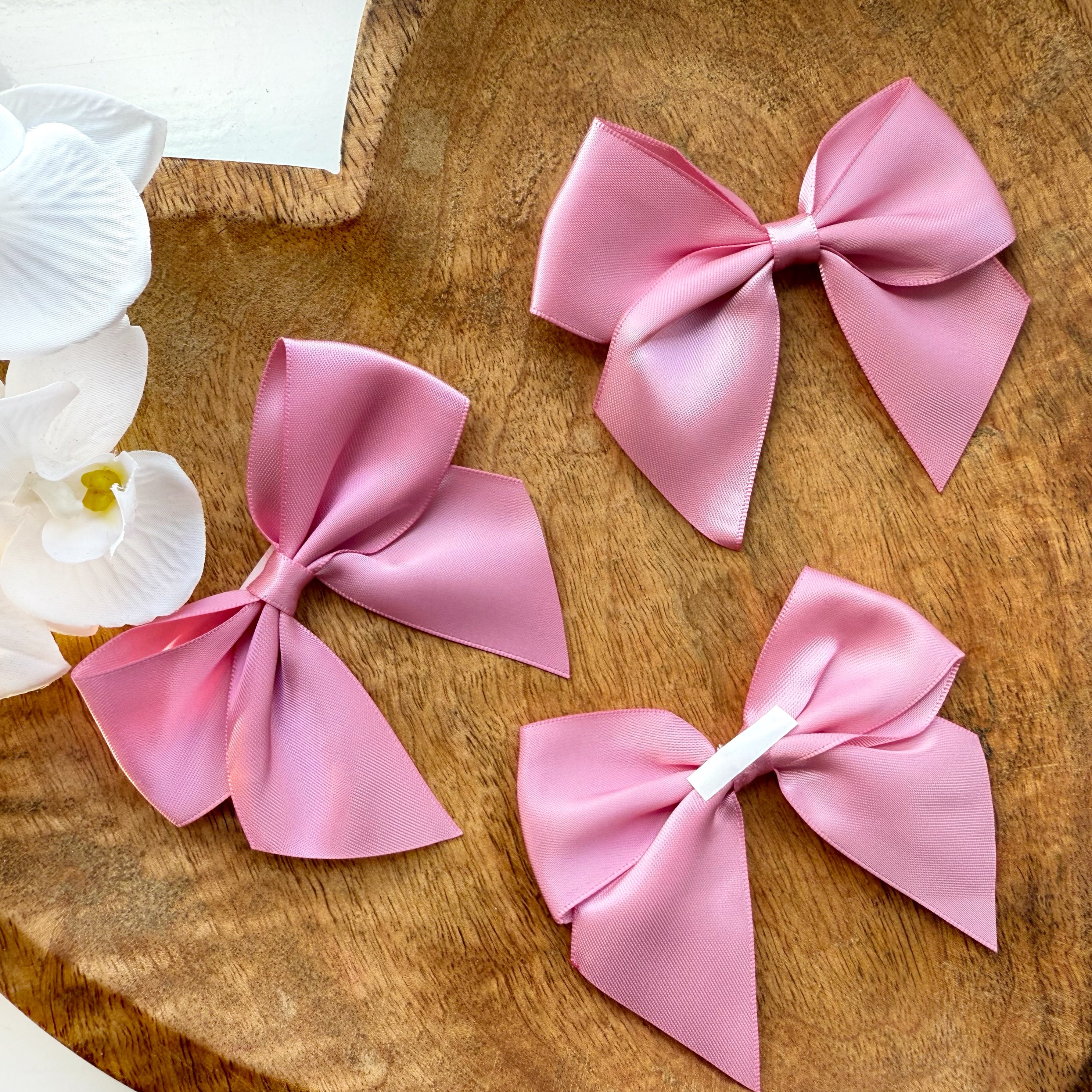 ITALIAN SATIN BOWS WITH ADHESIVE TAB - PACK OF 6 - Eliza Henri
