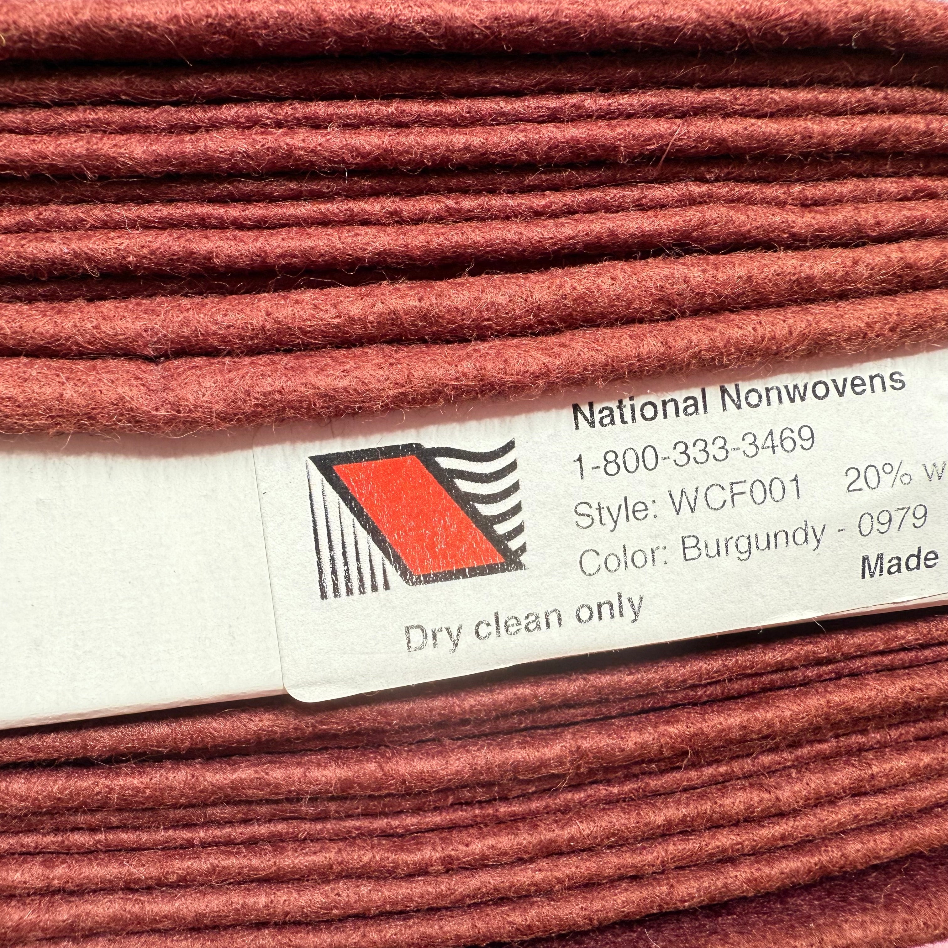 Burgundy- Merino Wool Blend Felt- 1m x 90cm - Eliza Henri