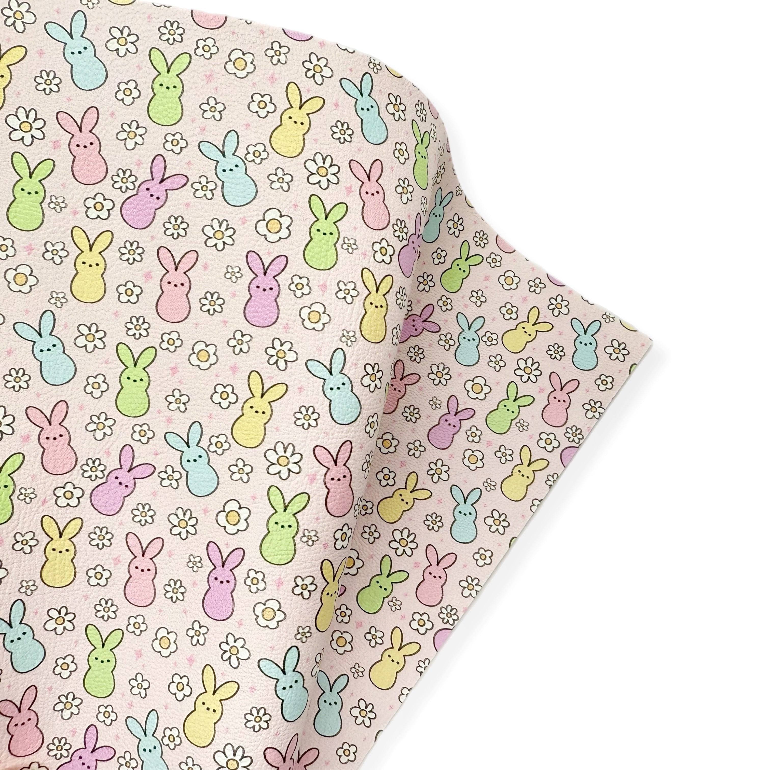 PASTEL BUNNY PEEPS PREMIUM FAUX LEATHER FABRICS - Eliza Henri