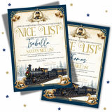 Navy Train Express- Santa Claus Nice List Certificates - A4 Premium Card Blanks