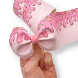 Strawberry Ice Cream Faux Leather Mega Bow Strips - Eliza Henri