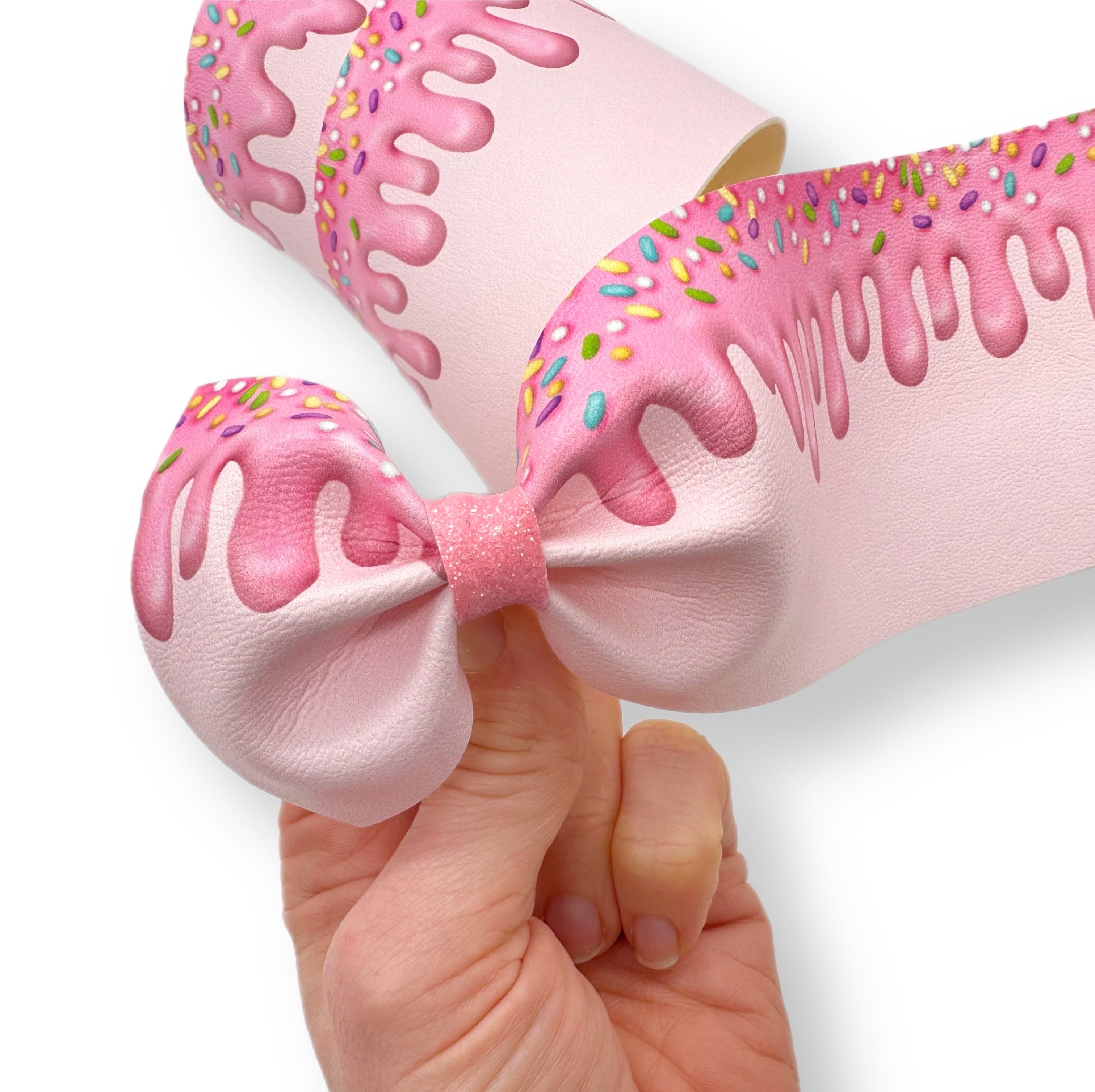Strawberry Ice Cream Faux Leather Mega Bow Strips - Eliza Henri