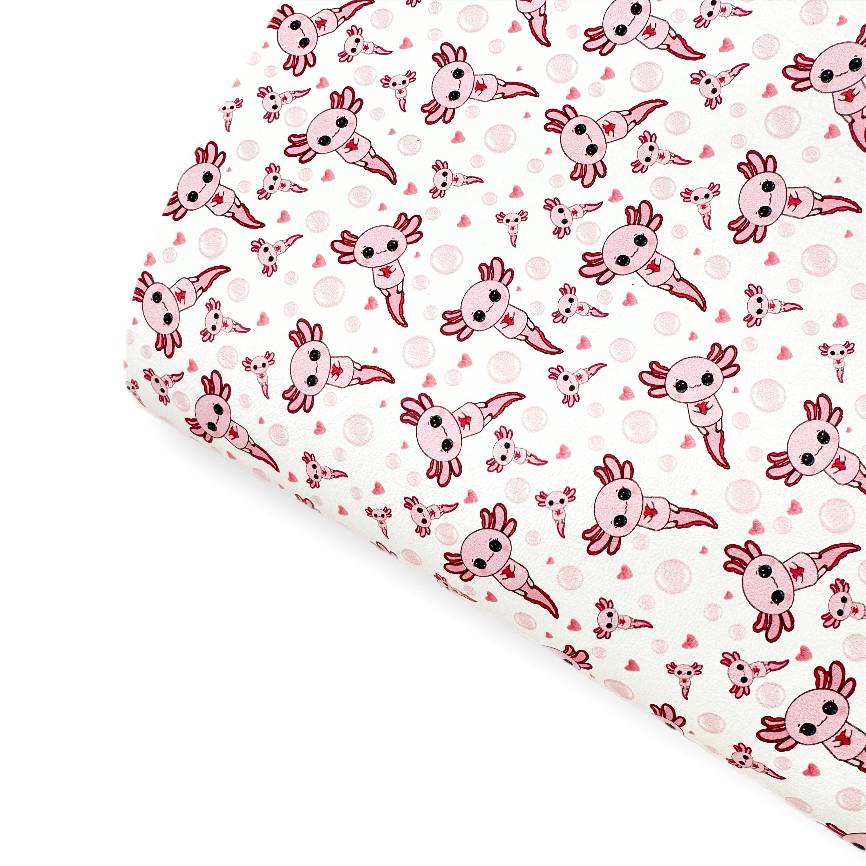Exclusive Love you Axolotl Premium Faux Leather Fabric - Eliza Henri