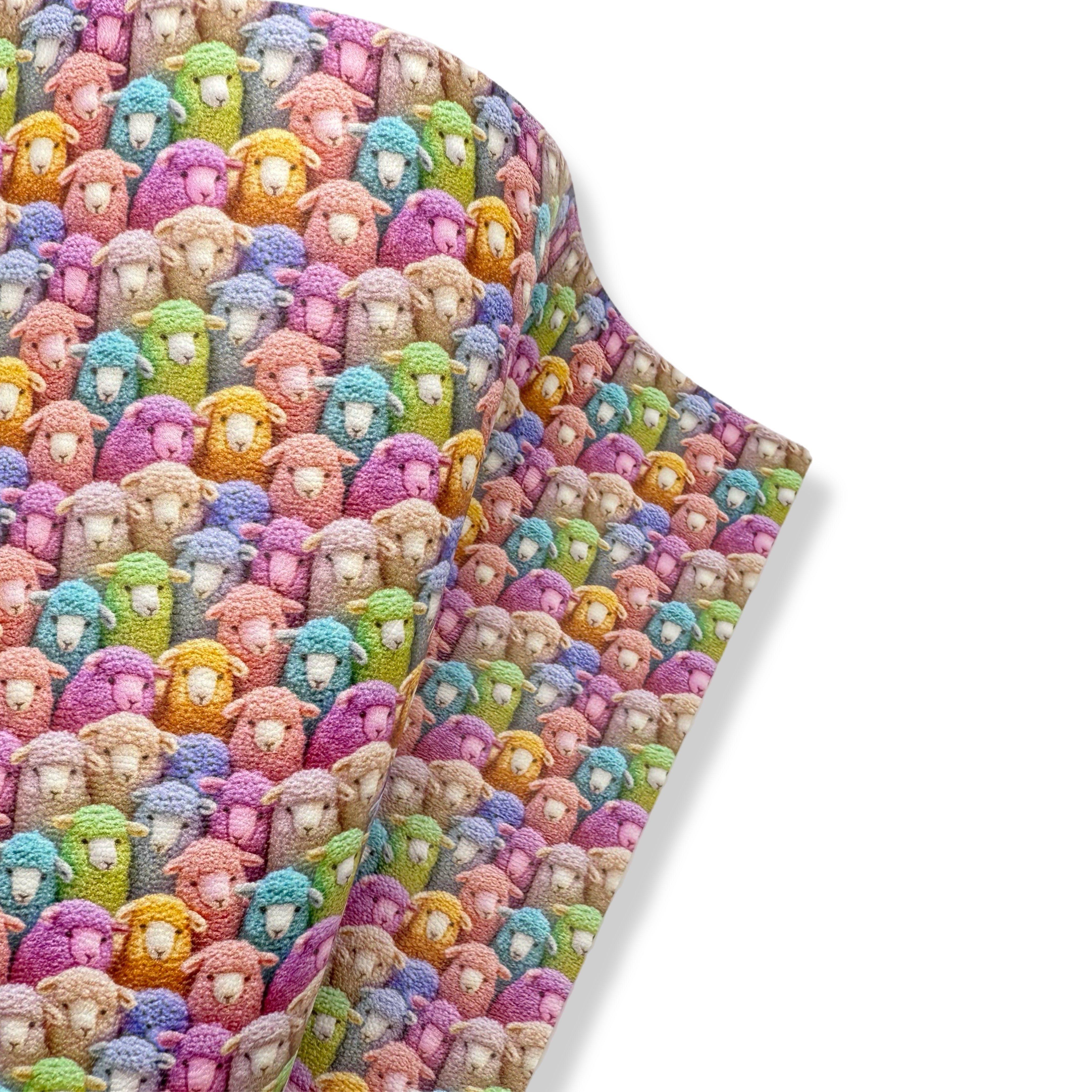 PASTEL WOOLY SHEEP PREMIUM FAUX LEATHER FABRIC - Eliza Henri