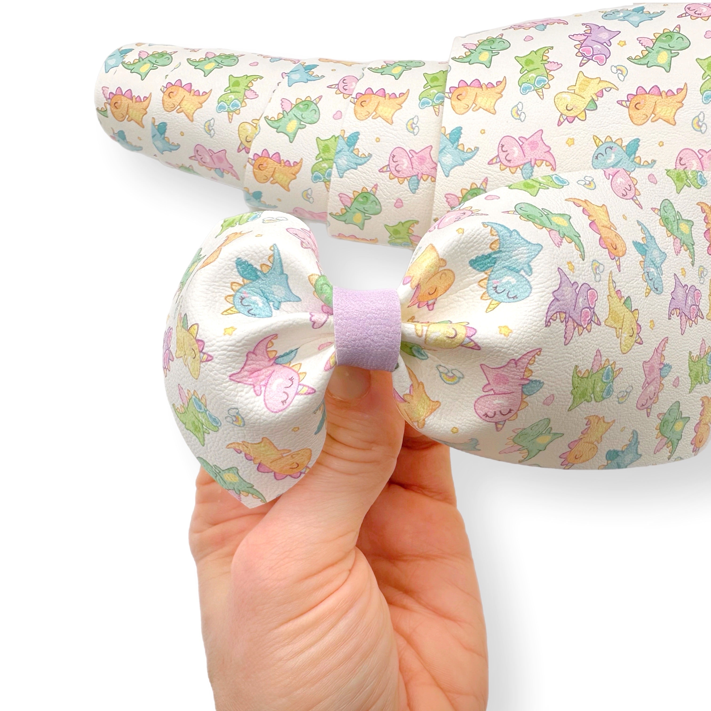 Pastel Candy Dinos Faux Leather Mega Bow Strips - Eliza Henri