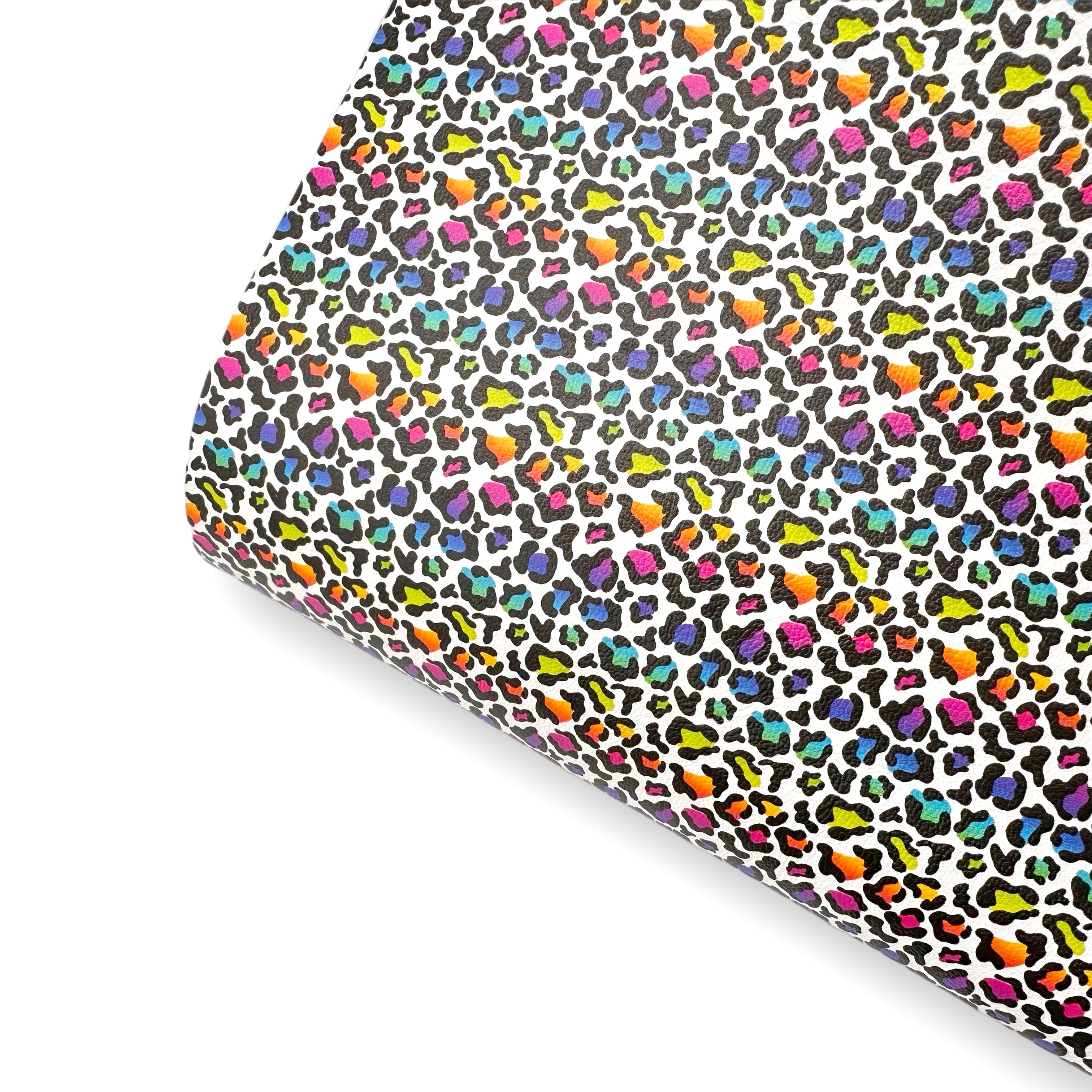 Neon Leopard Premium Faux Leather Fabric - Eliza Henri