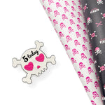 Girly Skull Pirate Glittery Celebration Birthday Party Badge Felties - Eliza Henri