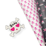 Girly Skull Pirate Glittery Celebration Birthday Party Badge Felties - Eliza Henri