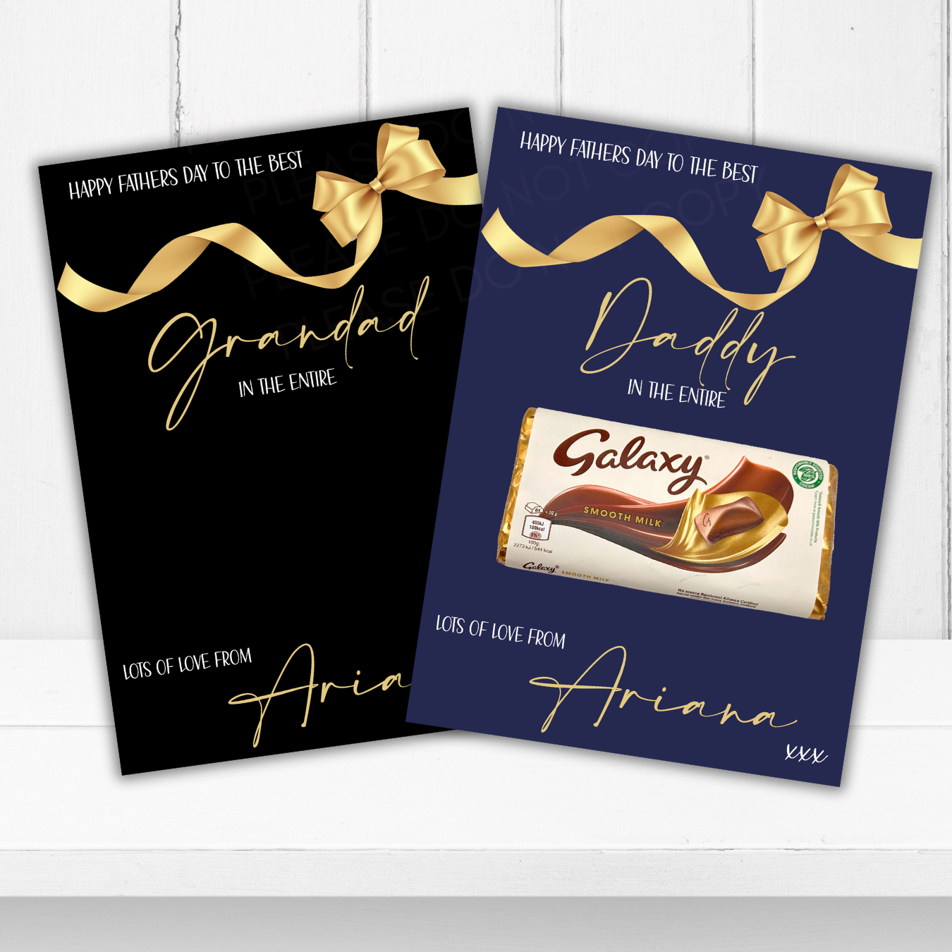 Gift Bow Fathers Day In the entire Galaxy Chocolate Boards- Premium Card - Eliza Henri