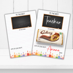 Best Teacher Handwriting In the entire Galaxy Chocolate Boards- A4 Premium Card - Eliza Henri