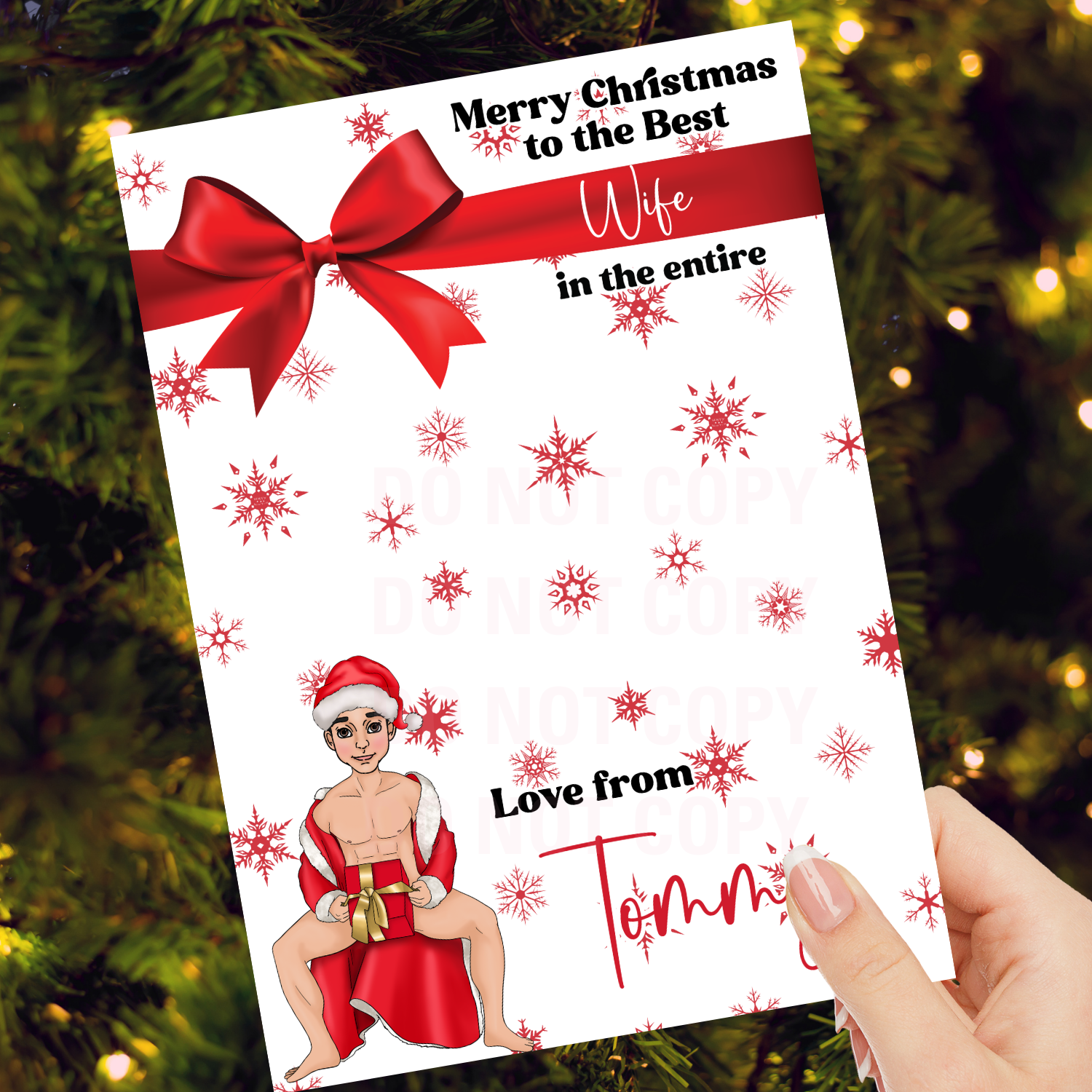 Male Sexy Santa Dolly Galaxy Chocolate Boards- Premium Card - Eliza Henri