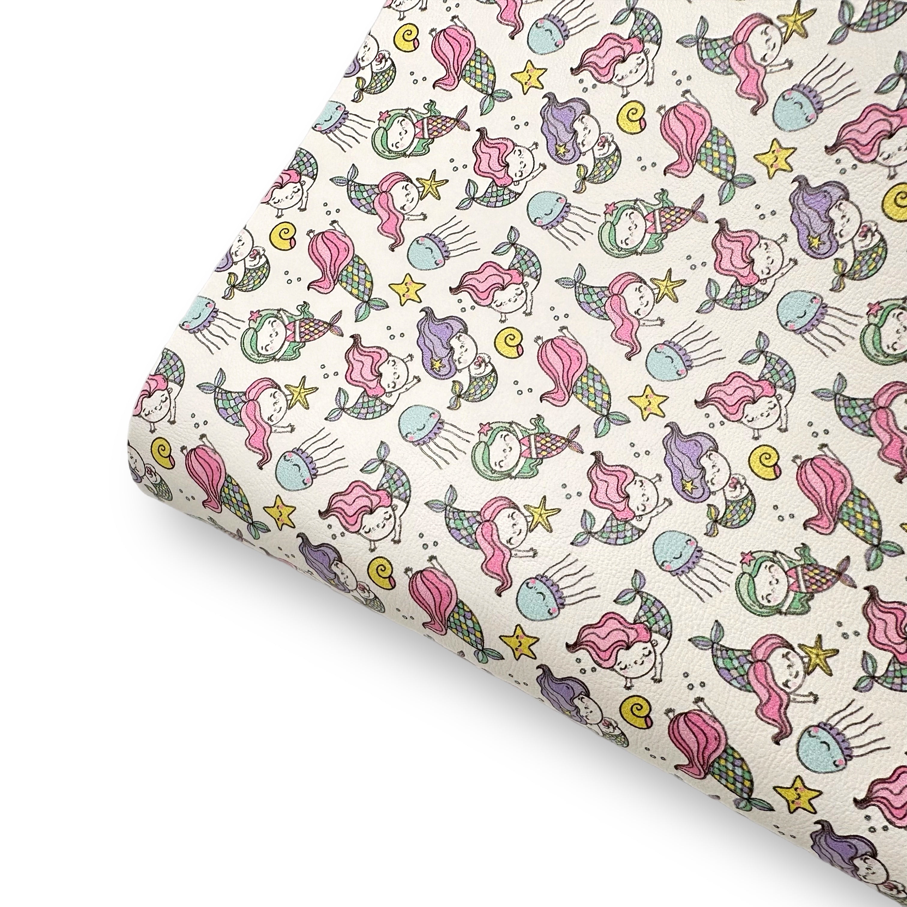 Mermaid Kawaii Premium Faux Leather Fabric - Eliza Henri