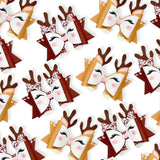 DASHER AND DANCER REINDEERS FAUX LEATHER DIY HAIR BOW LOOPS & CRAFT CUTOUT SHEETS