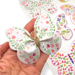 Spring Floral Butterfly Pinch Bows DIY Cut Out Faux Leather Fabric Sheets - Eliza Henri