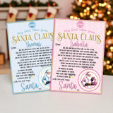 MY FIRST LETTER FROM SANTA CLAUS 2025- PINK OR BLUE-  A4 PREMIUM CARD