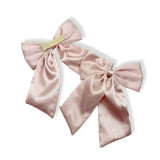 LIGHT PINK SATIN COQUETTE HAIR BOWS