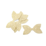 CREAMY PRE CUT CHUNKY GLITTER BOW TAILS & CENTRES 3.5”- 4 PACK - Eliza Henri