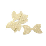 CREAMY PRE CUT CHUNKY GLITTER BOW TAILS & CENTRES 3.5”- 4 PACK - Eliza Henri