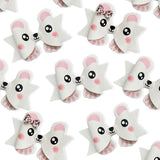 PENELOPE POLAR BEAR FAUX LEATHER DIY HAIR BOW LOOPS & CRAFT CUTOUT SHEETS