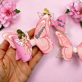 3D FAIRY WING PINK DOLLY 3.5” | DIY HAIR BOW LOOP CUTOUTS - Eliza Henri