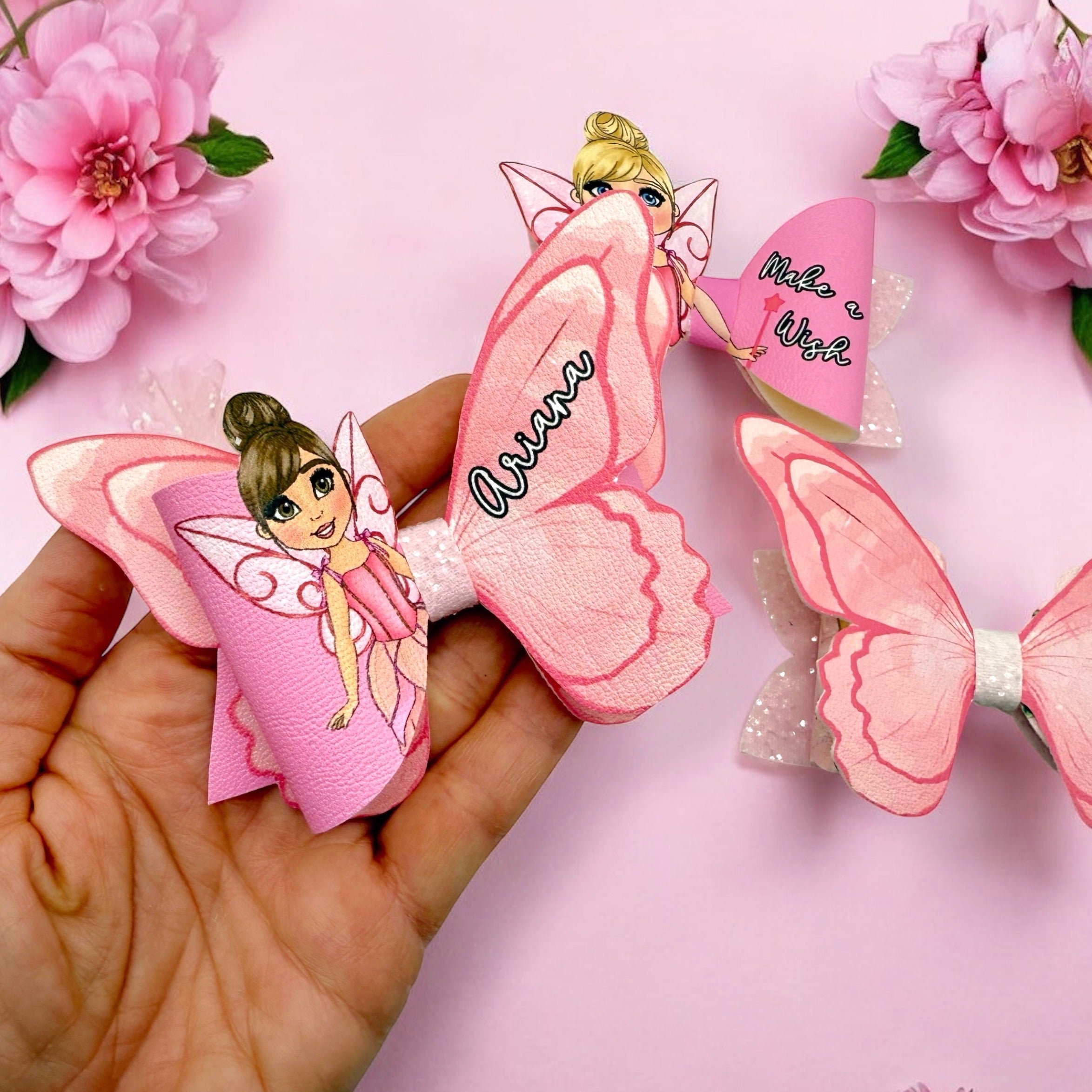 3D FAIRY WING PINK DOLLY 3.5” | DIY HAIR BOW LOOP CUTOUTS - Eliza Henri