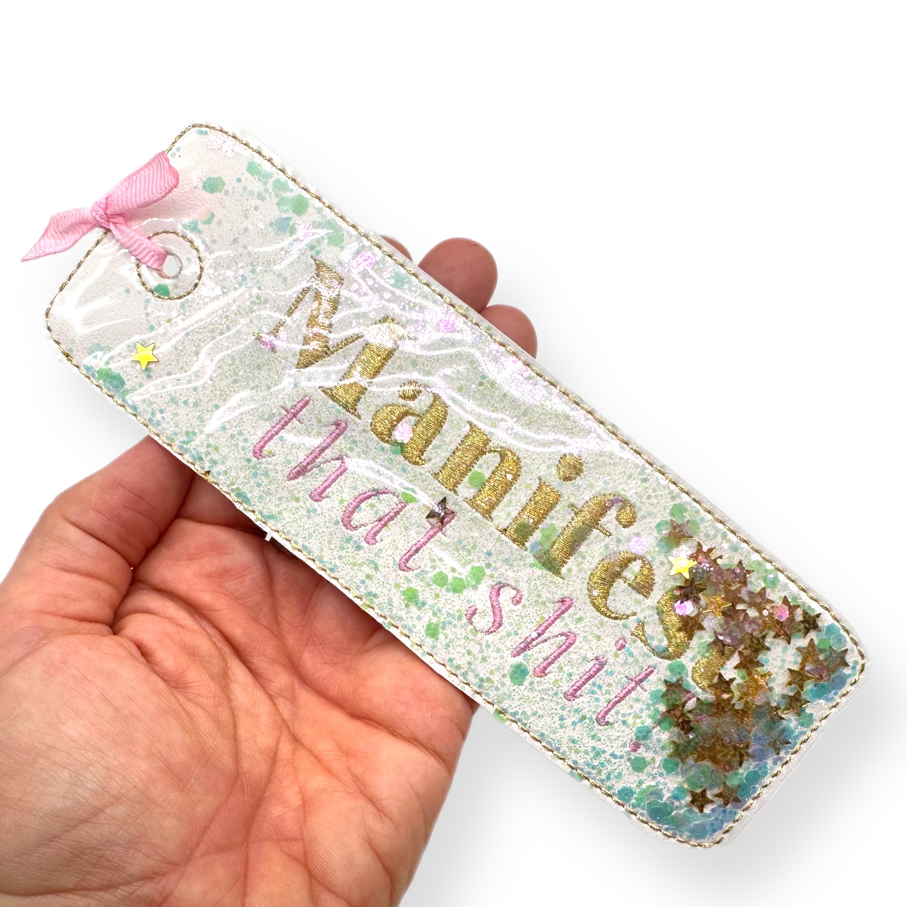 Manifest that Sh#%! Pink & Gold Create your own Shaker Bookmark Felties - Eliza Henri