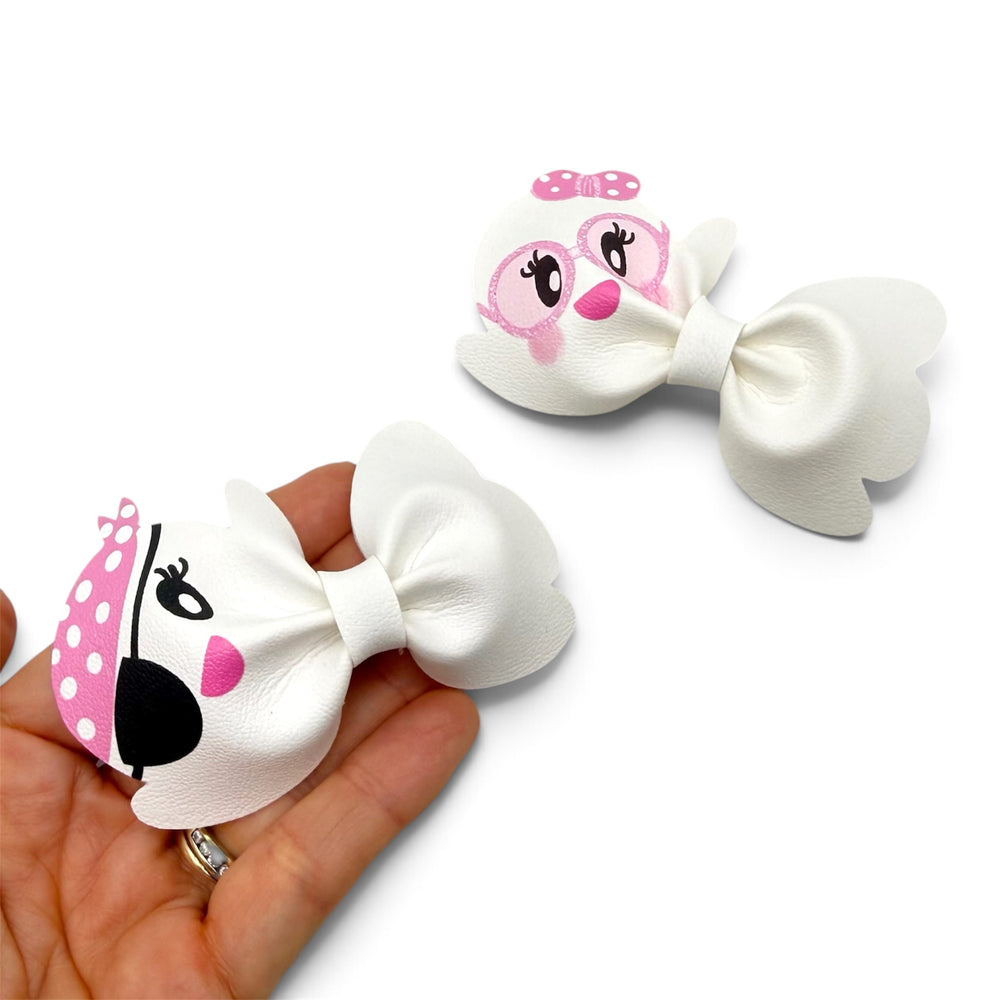 Cutie Ghostie Pinch Bows | DIY Cutout Faux Leather Fabric