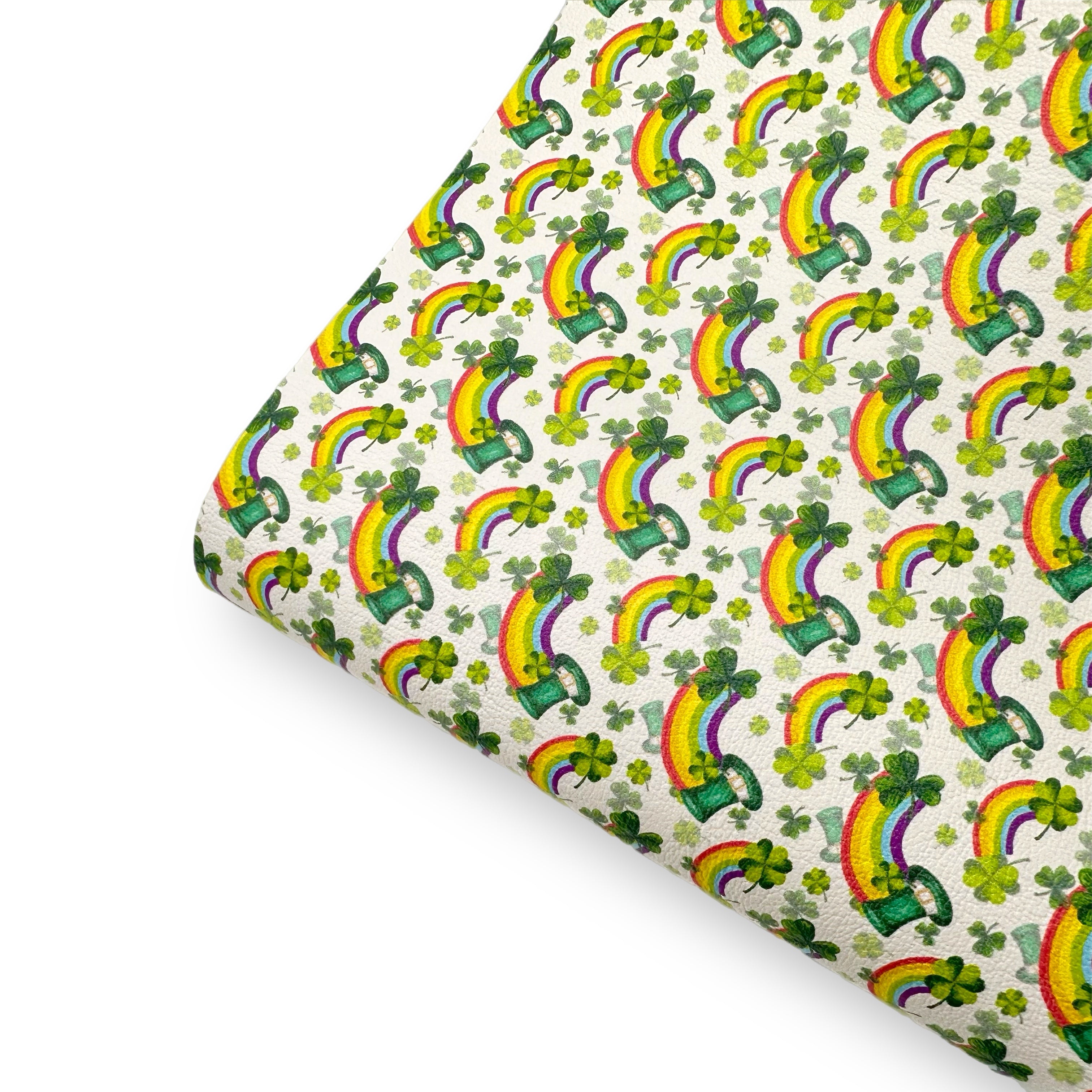 Over the Irish rainbow Premium Faux Leather Fabric - Eliza Henri