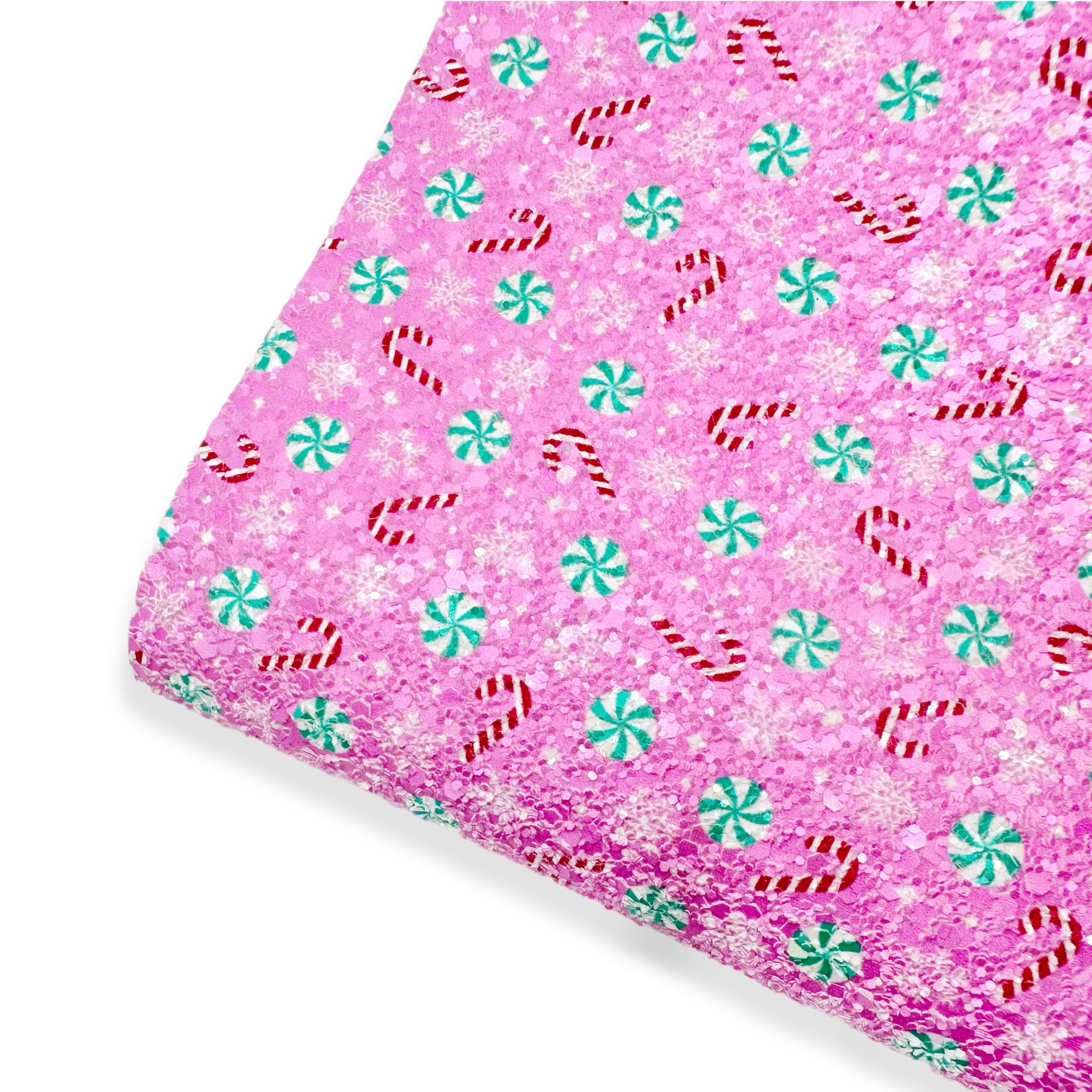 Sweet Xmas Candy Chunky Glitter Fabric - Eliza Henri