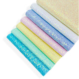 PASTEL IRRIDESCENT DREAMS-  CHUNKY GLITTER FABRIC SET