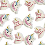 ALWAYS BE A UNICORN BOW HALVES- EMBROIDERED DIY BOW LOOPS 3.5'' - Eliza Henri