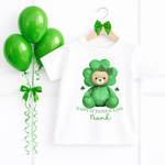 DTF TRANSFER - SHAMROCK BEAR WITH BOW- HAPPY ST. PATRICK’S DAY - Eliza Henri