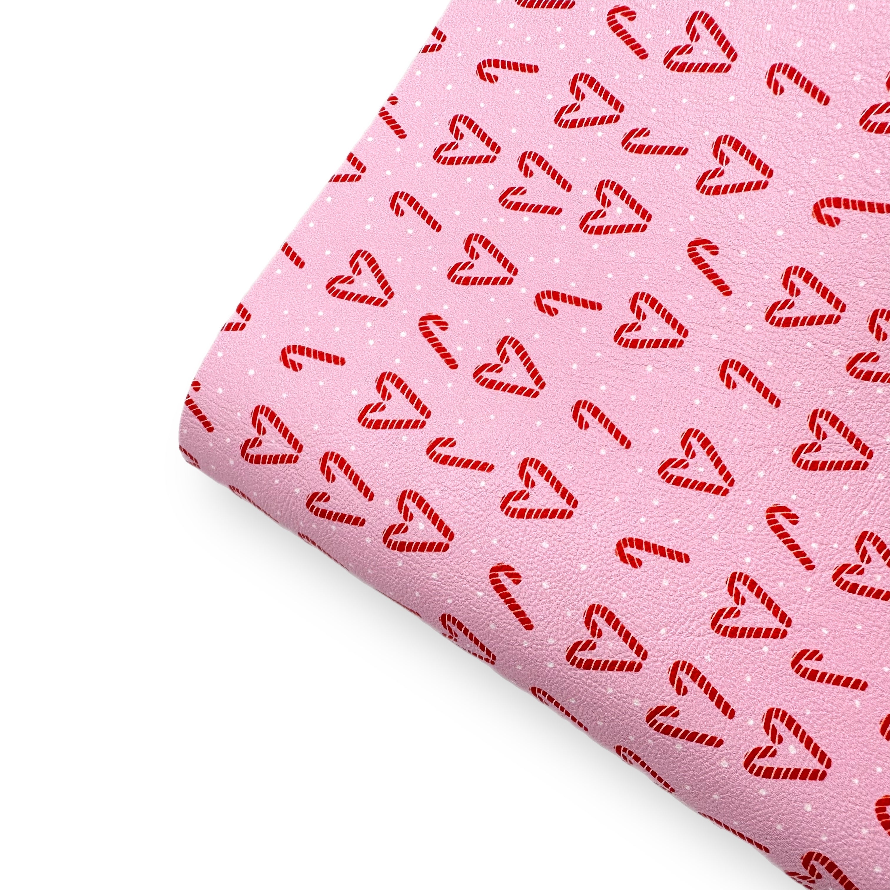 Love Candy Canes Premium Faux Leather Fabric Sheets - Eliza Henri