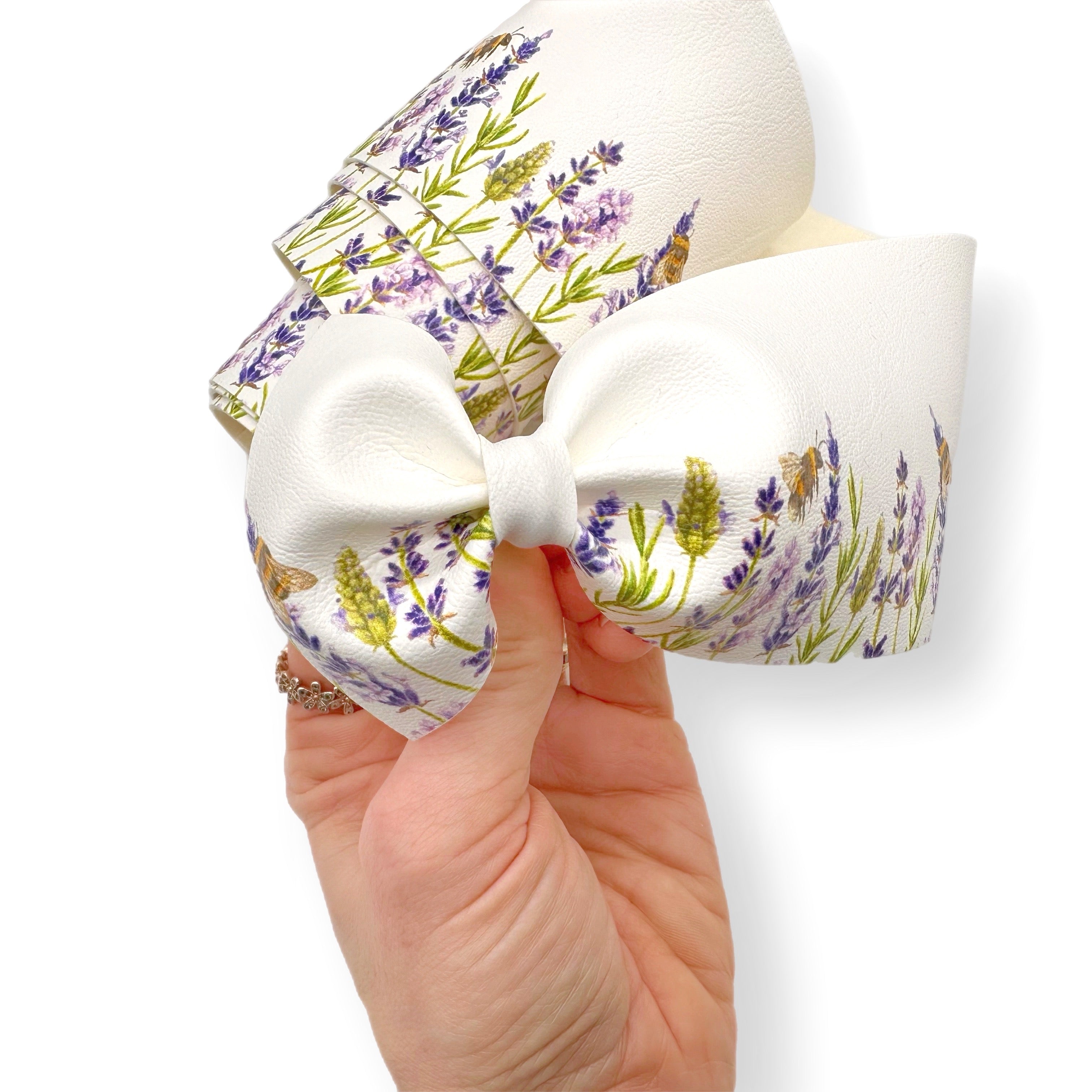 Bee Lavender Meadow Faux Leather Mega Bow Strips - Eliza Henri