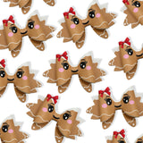 BELLE GINGERBREAD FAUX LEATHER DIY HAIR BOW LOOPS & CRAFT CUTOUT SHEETS