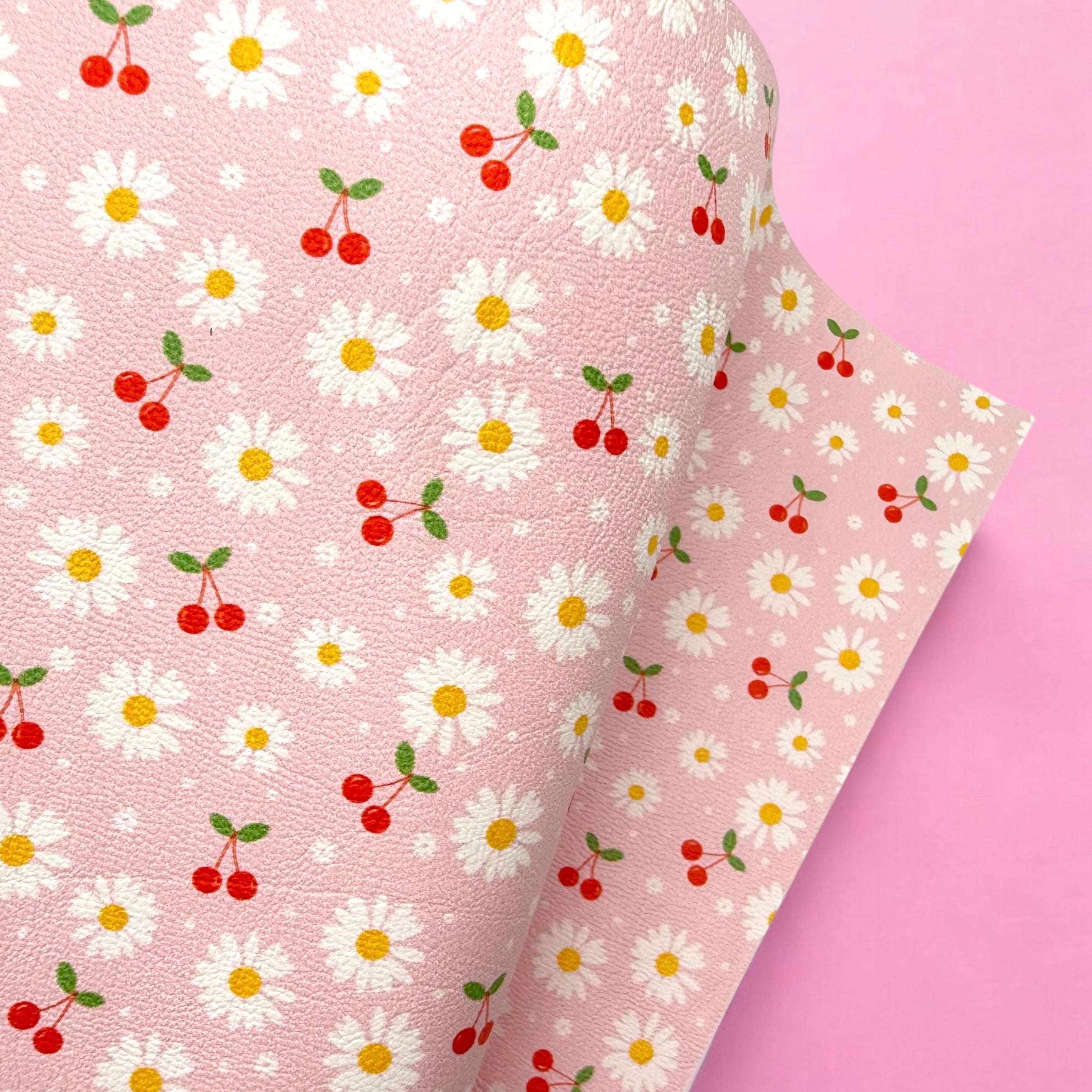 DAISIES & CHERRIES | PREMIUM FAUX LEATHER FABRICS - Eliza Henri
