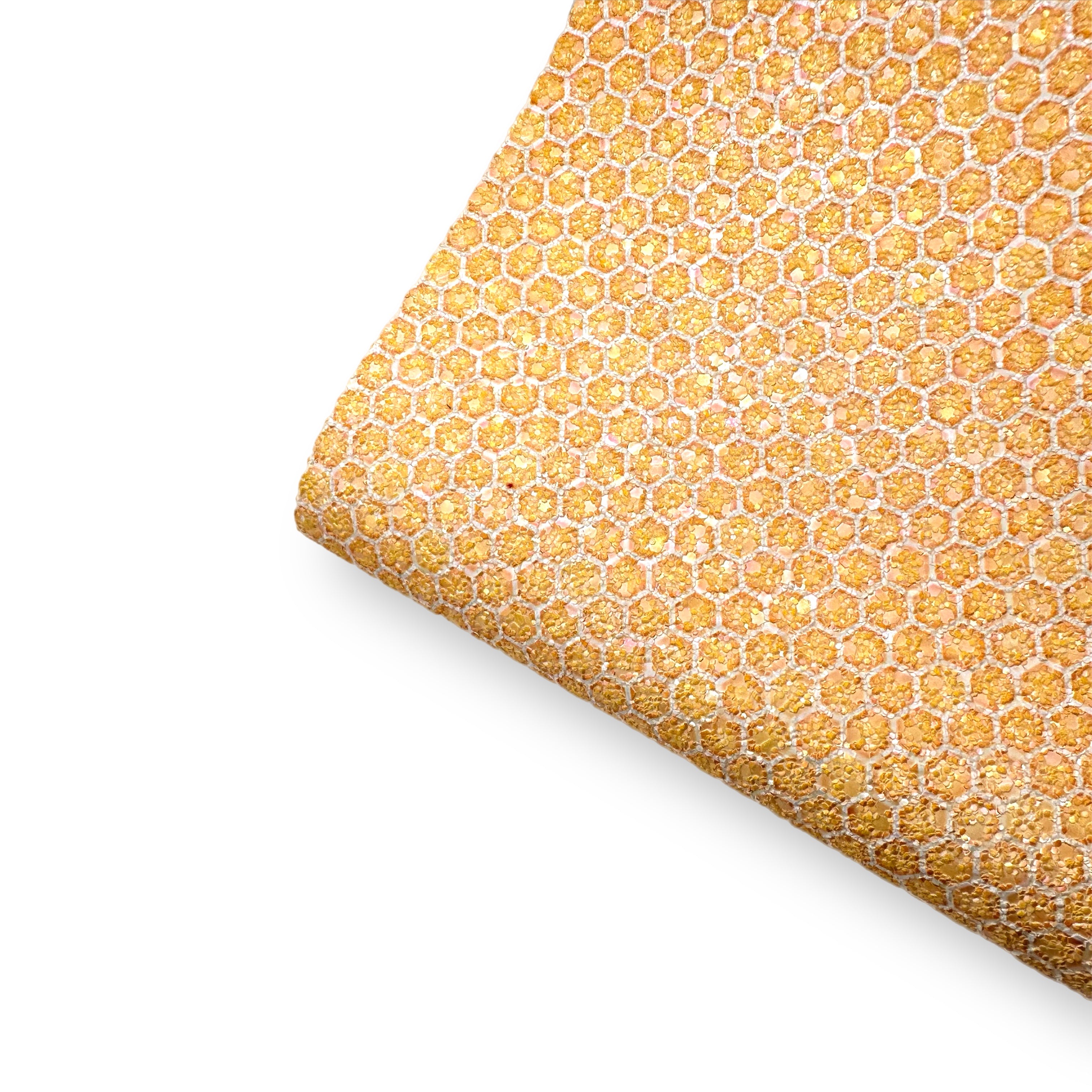 Honey Bee Hive Printed Chunky Core Glitter Fabric - Eliza Henri