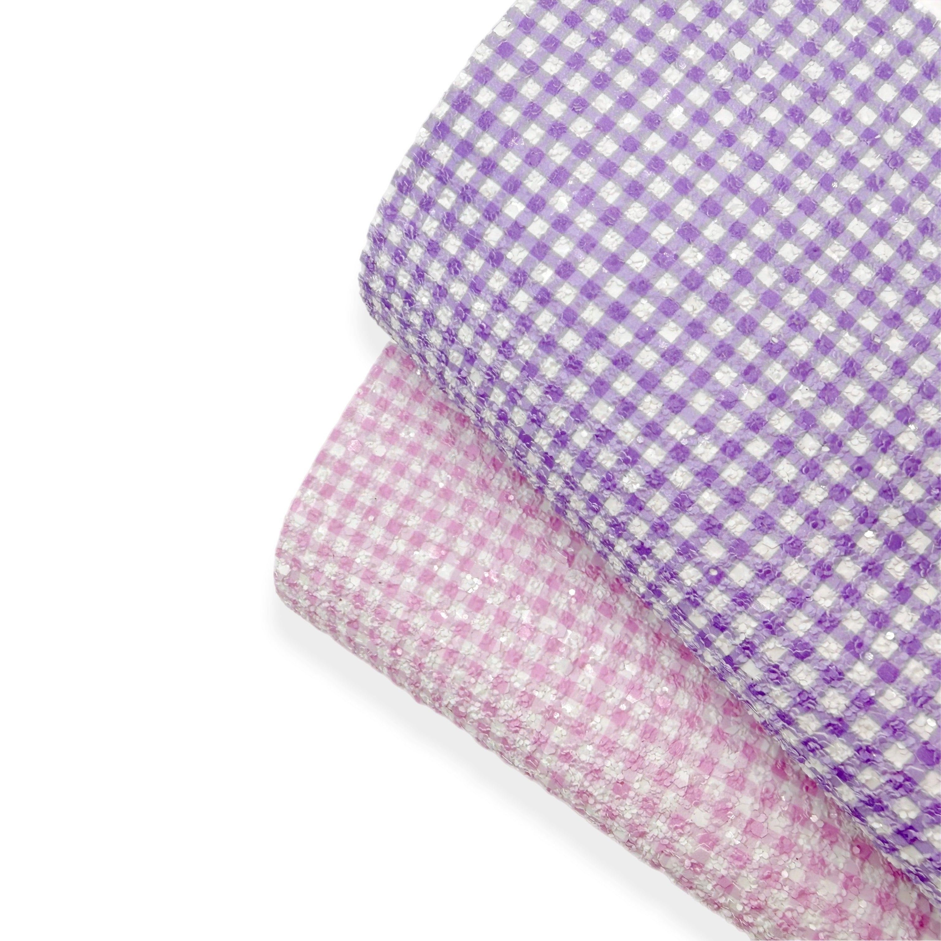 PASTEL GINGHAM CHUNKY GLITTER FABRIC - Eliza Henri