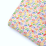 Party Doodles Premium Faux Leather Fabric