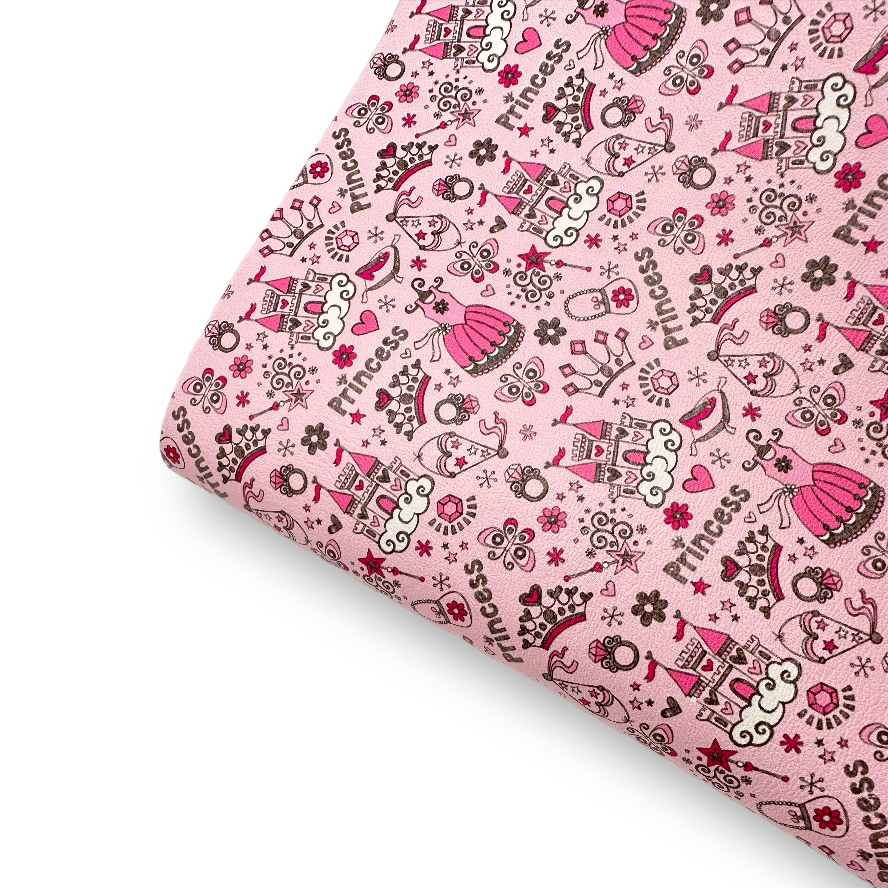 She's a Princess Premium Faux Leather Fabric - Eliza Henri