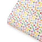 Rainbow Paws & Bones Premium Faux Leather Fabric - Eliza Henri