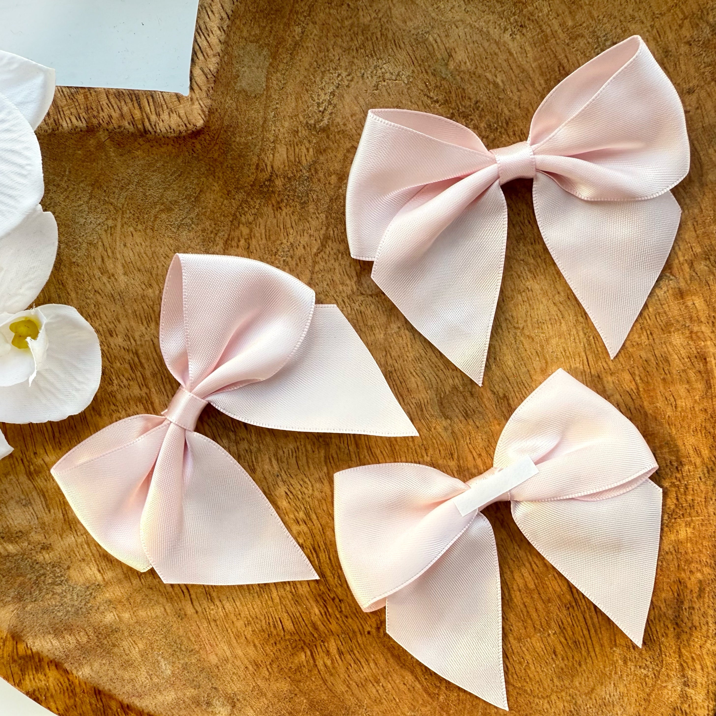 ITALIAN SATIN BOWS WITH ADHESIVE TAB - PACK OF 6 - Eliza Henri