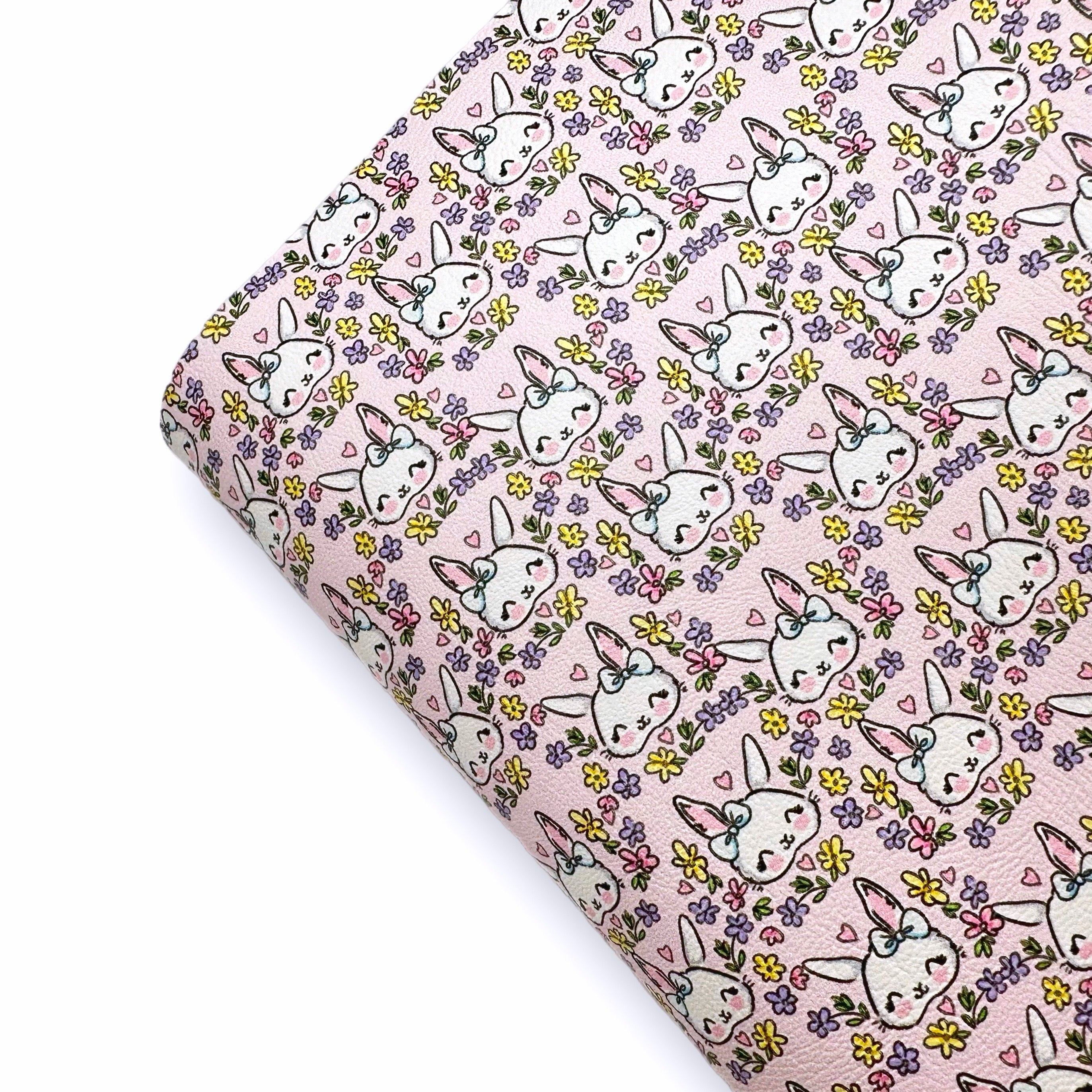 Blossom Bunny Premium Faux Leather Fabric - Eliza Henri