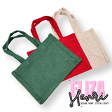Festive Coloured Mini Jute Gift Bags - Eliza Henri