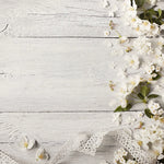 Ribbons & Flowers White Wooden Effect Canvas Photography Background - Eliza Henri