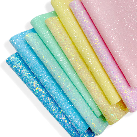 PASTEL SPARKLE DREAMS-  CHUNKY GLITTER FABRIC SET - Eliza Henri